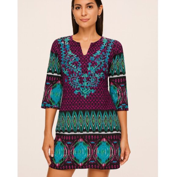 J. Peterman Boho Embroidered Tunic Top Size Small EUC - Picture 1 of 4